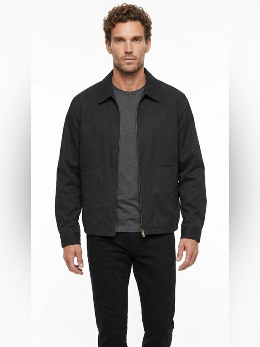 Tommy Bahama Men’s Silk Casual Black Lightweight Full Zip Jacket